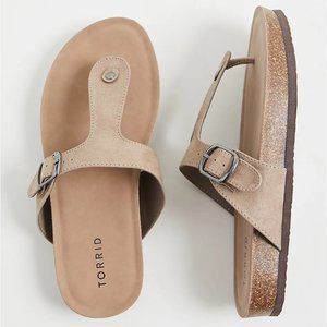 Torrid Taupe Faux Suede T-Strap Sandal (WW)